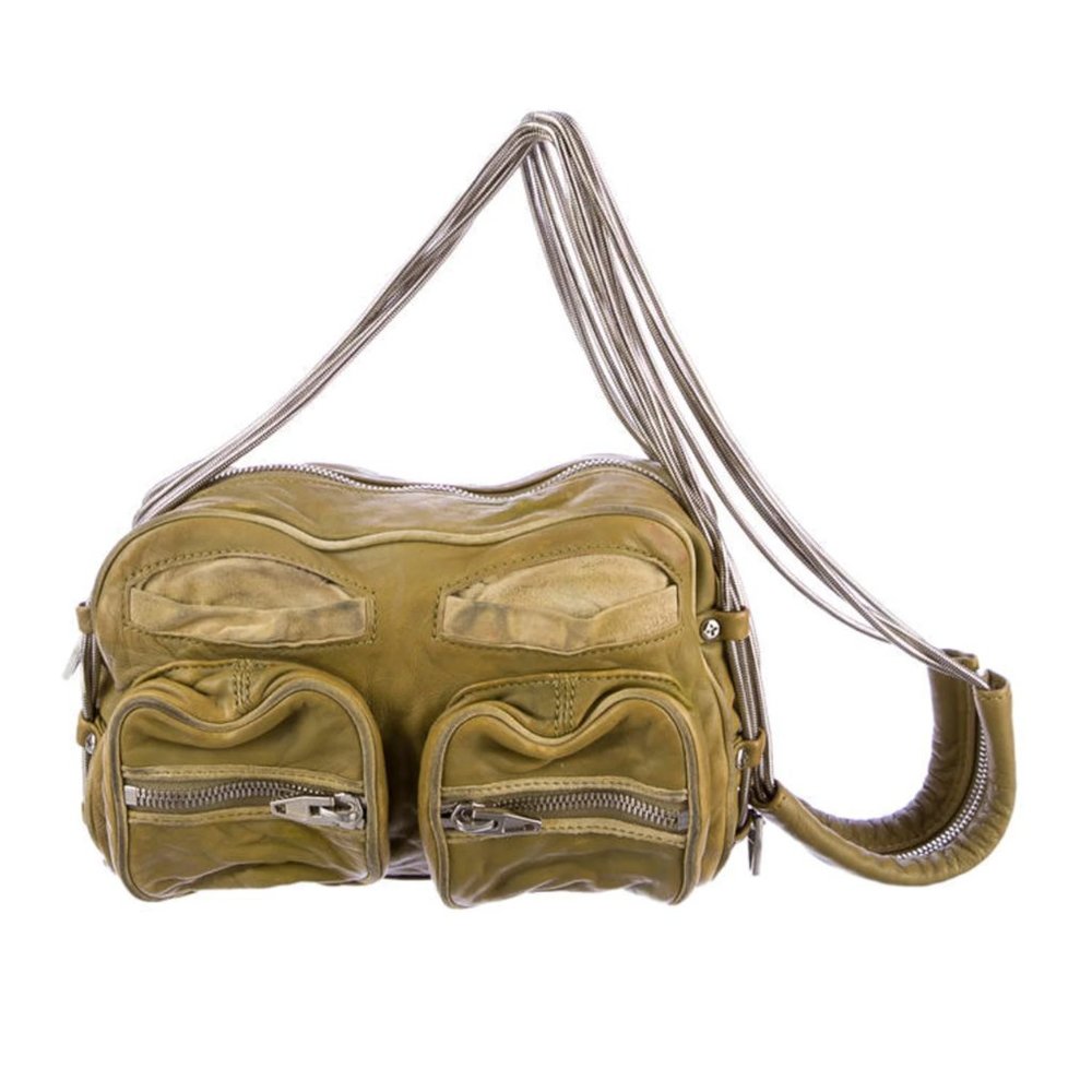 Alexander Wang Crossbody Bag, Green Leather, Silver Hardware, RARE FIND!